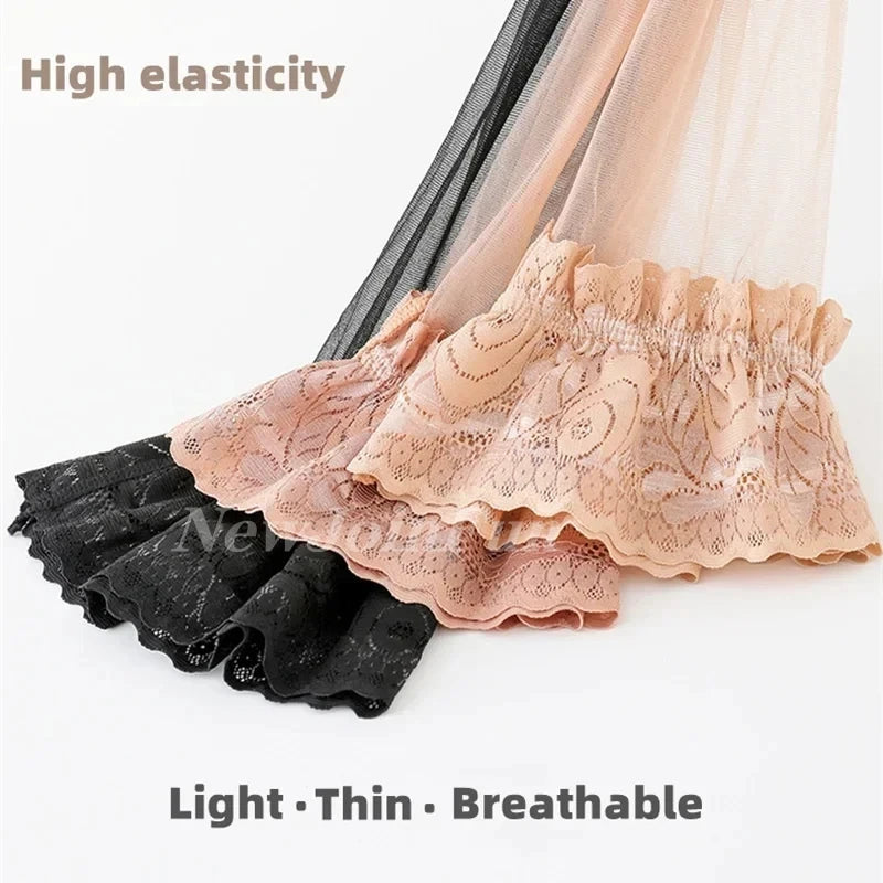 Lace Top Plus Size Knee Thigh High Socks for Women Stockings Sexy Stay Hold Up White Black Pink Red Long Stocking with Anti-slip luvshop24