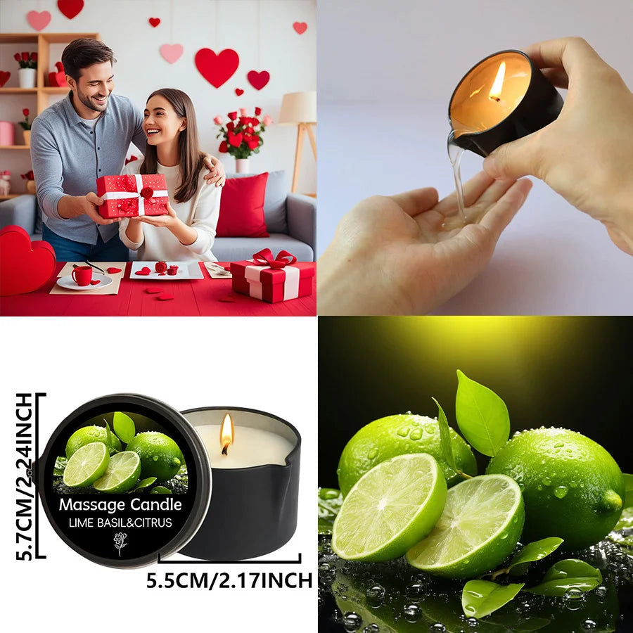 Massage essential oil candle, Soothing and Relaxing Muscles Massage Oil for Massage Ideal Body Oil for Skin Moisturizing luvshop24