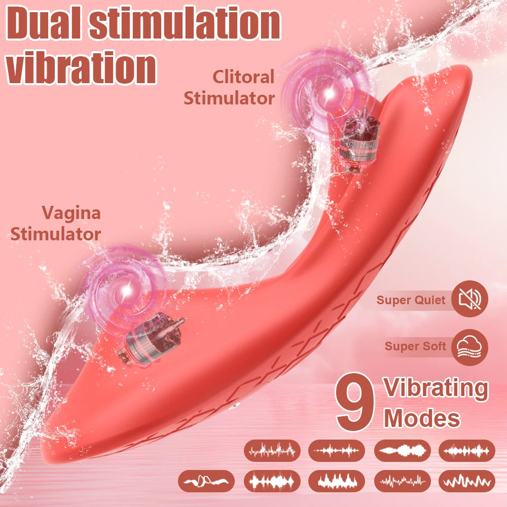 Wearable APP Controlling Tongue Vibrator 9 Vibration Panties Clitoral Double Stimulation Massager Penetration Female Adult Toys luvshop24