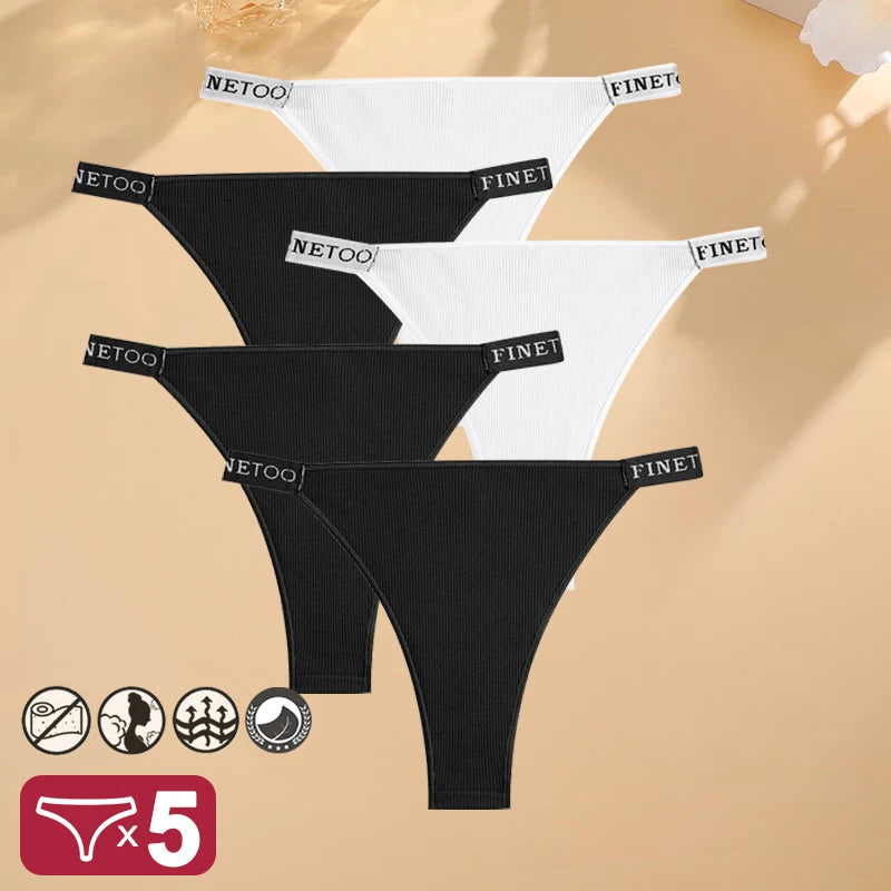 5PCS/Set Sexy Lingerie Women Cotton Panties Finetoo Letter Low Waist Female Briefs Underwear Comfort Underpants Women Intimates luvshop24