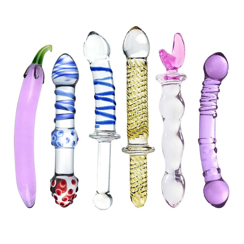 Pyrex Glass Dildo Fake Penis Crystal Anal Beads Butt Plug Prostate Massager G Spot Female Masturbation Toys luvshop24