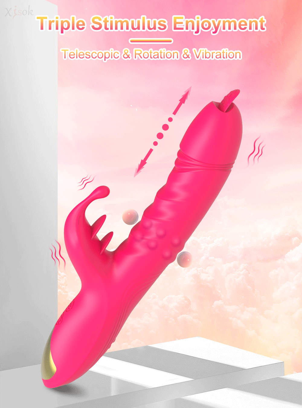 Rabbit Vibrator For Women Powerful G Spot Telescopic Rotating Clitoris Vagina Stimulator Female Masturbator For Adult Sexy Toys luvshop24