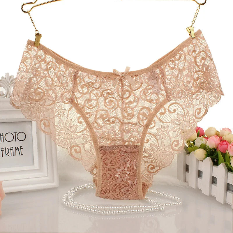 Lace Women Underwear Seamless Ultra Thin Underwear for Female Breathable High Waist Solid Color Panties Трусы Женские Кружевные luvshop24