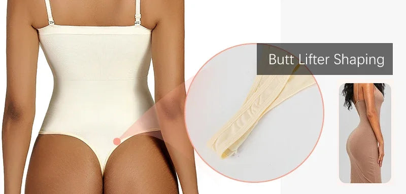 Womens Sexy Bodysuits Tummy Control Thong Shapewear Waist Trainer Corset Adjustable Strap Fajas Soft Sleeveless Lingerie Push Up luvshop24