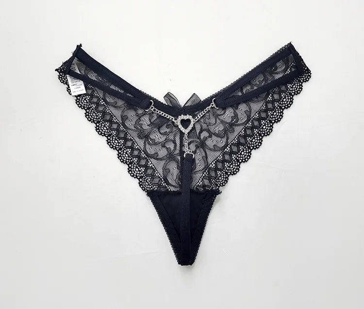 Metal Chain Hot Sexy Women Panties Cotton G String Girls Briefs Letter Thong Erotic Female Underwear Low Waist Intimates luvshop24