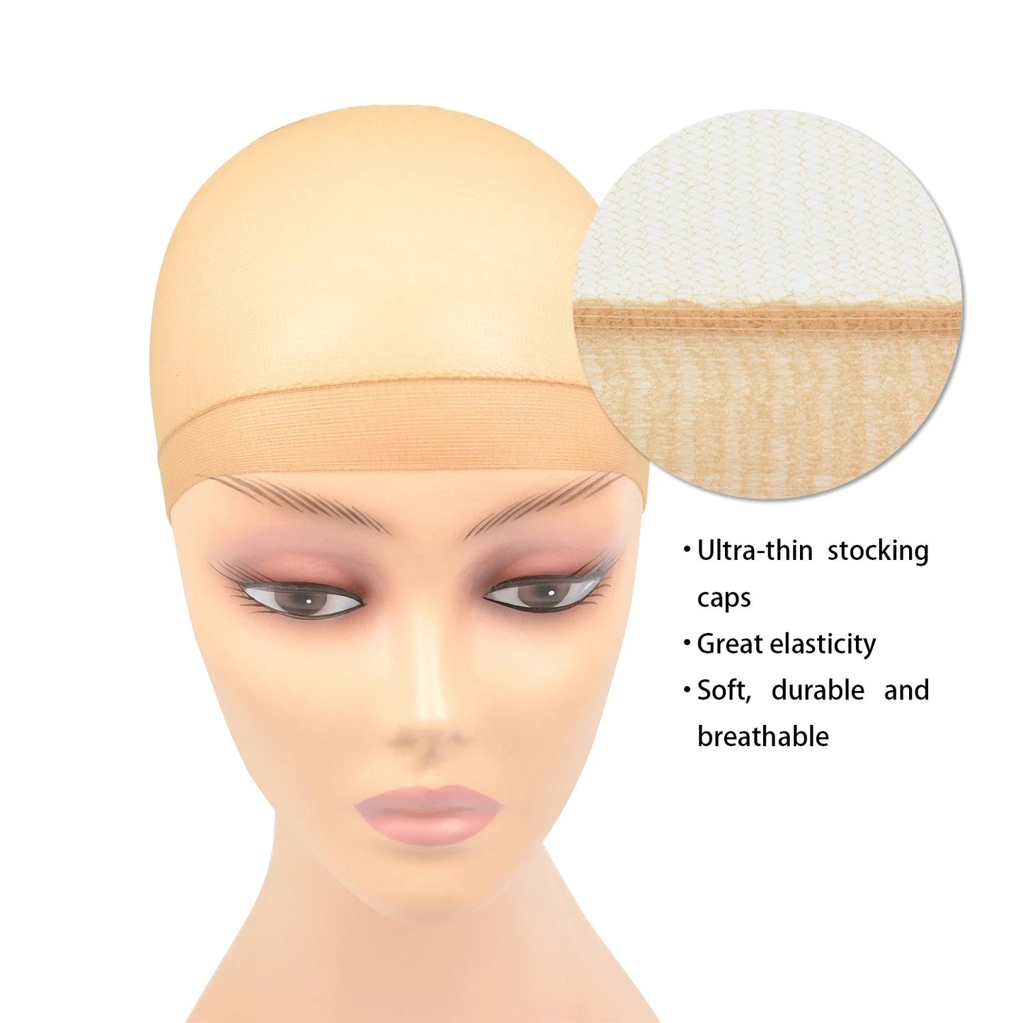 2Pcs HD Stocking Wig Caps Hair Net for Lace Front Wig Stretchy Wig Caps Thin and Breathable Mesh Nylon luvshop24