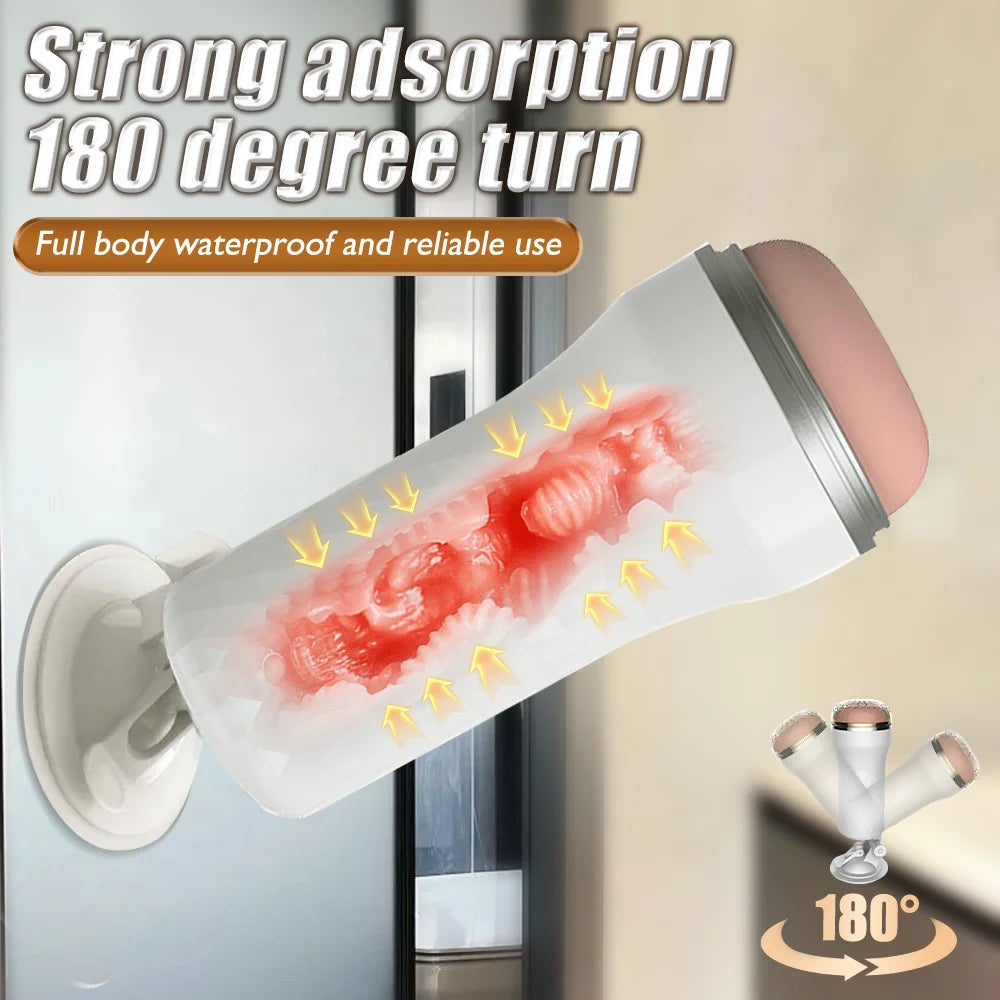 Male Masturbator Cup Pocket Pussy Suction Cup Sex Toys Lifelike Artiflcial Vaginal Masturbator Toys for Men Adult Erotic Toys luvshop24