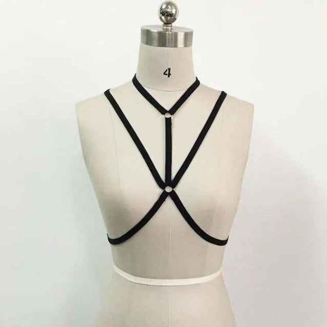Womens Harness Bra Elastic Cage Bra Strappy Hollow Out Bra Bustier Fancy Erotic Lingerie Young Girls Erotic Sujetadores Sexys 속옷 luvshop24