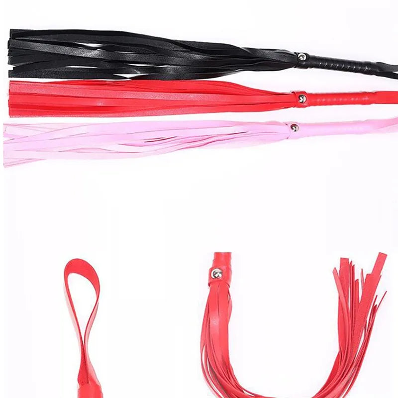 High Quality Pu Leather Pimp Whip Racing Riding Crop Party Flogger Hand Cuffs Queen Black Horse Riding Whip Sports Horsewhip luvshop24