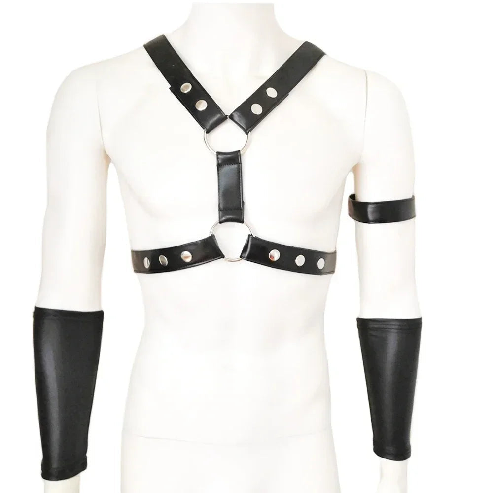 Men's Sexual Body Chest Harness Belt Lingerie Sexy Faux Leather Harness Bondage Strap Gay Male Fetish Punk Rave Costumes for Sex luvshop24