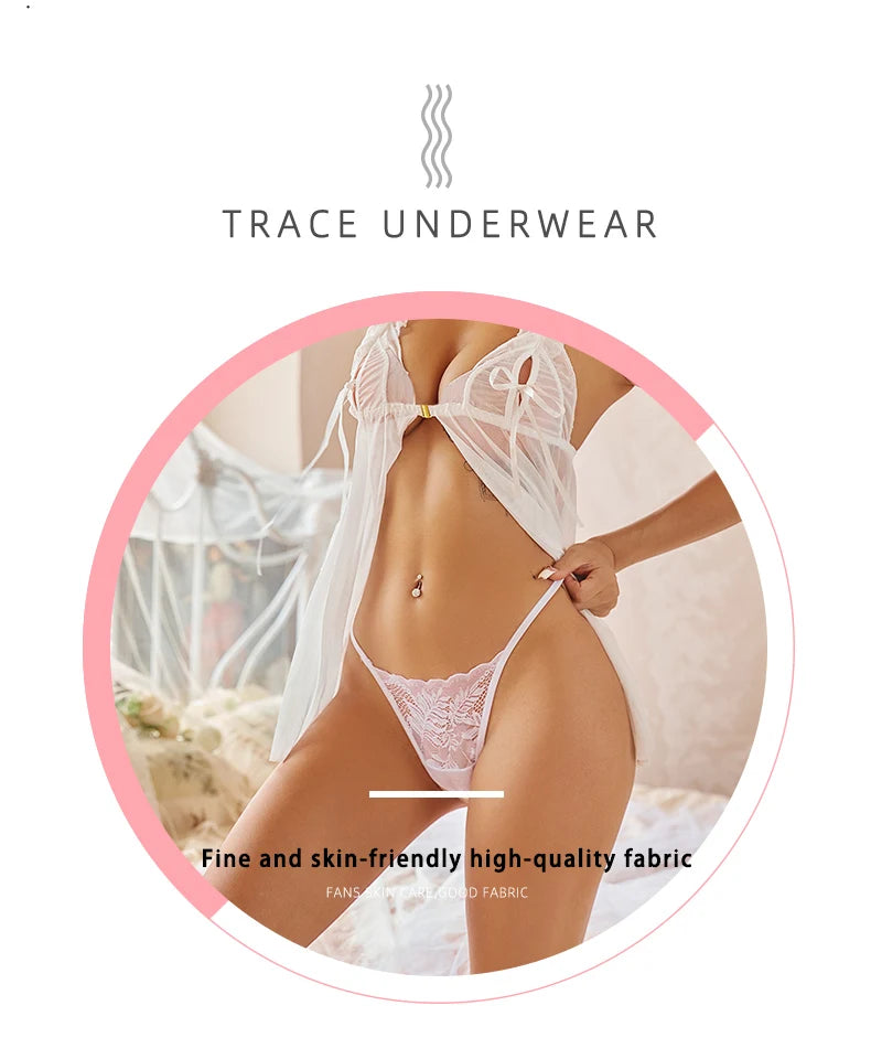 3Pcs Lace Thong For Women Low Rise Soft Intimates Lingerie Sexy Panties 6 Solid Color Ladies Comfortable Underpants Girls Panty luvshop24