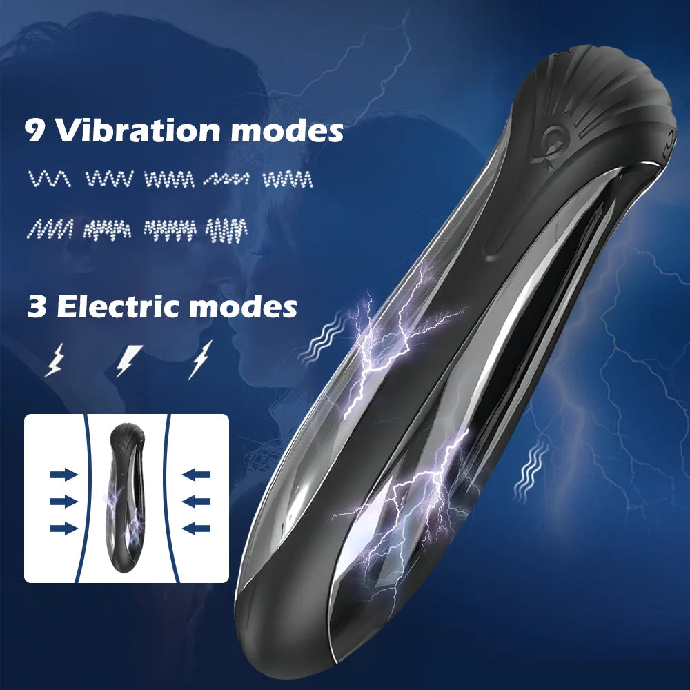 Electric Shock Anal Butt Plug Vibrator Anal Prostate Massager Dildo Vibrator Electric Shock Bullet Vibrator Sex Toys for Men luvshop24