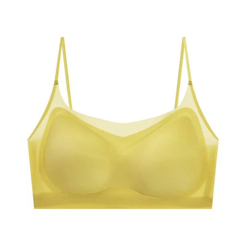 1pcs Summer Women Ultrathin Sport Bra Ms.Basic Thin Vest With Padded Female Brassier Ladys Ice Silk Seamless Comfort breath Bras luvshop24