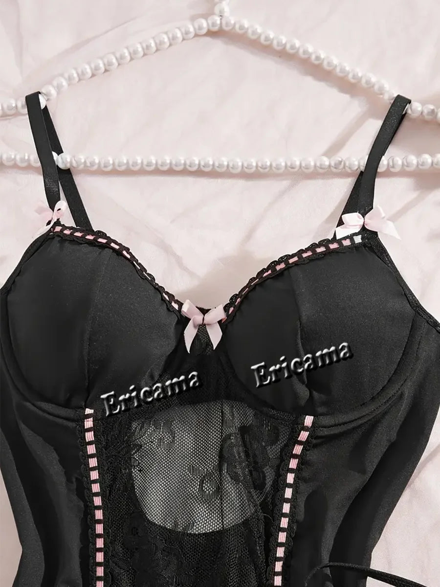 Fancy Lace Sexy Lingerie Set Women's Sexy Underwear g-String garter Hot Skirt Ensemble Outfits Erotic Bra set Erotic Underwear luvshop24