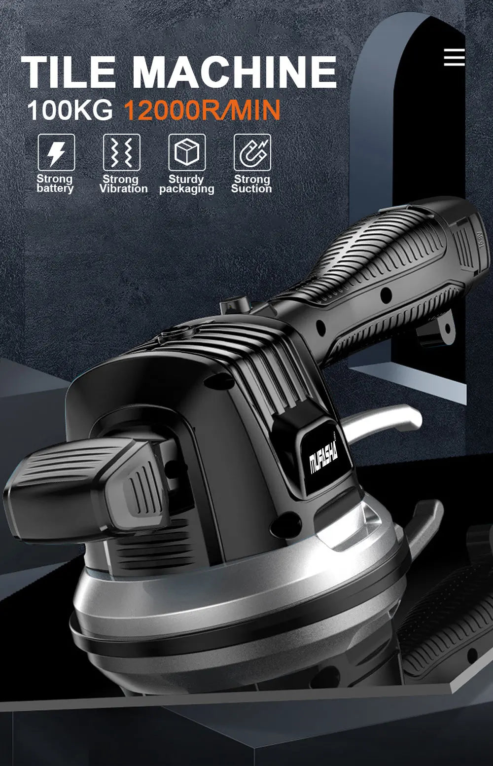 16.8V Tile Wibration Machine Wall Floor Automatic Tiles Leveling Tool Ceramic Tile Suction Cup Vibration Vibrator luvshop24