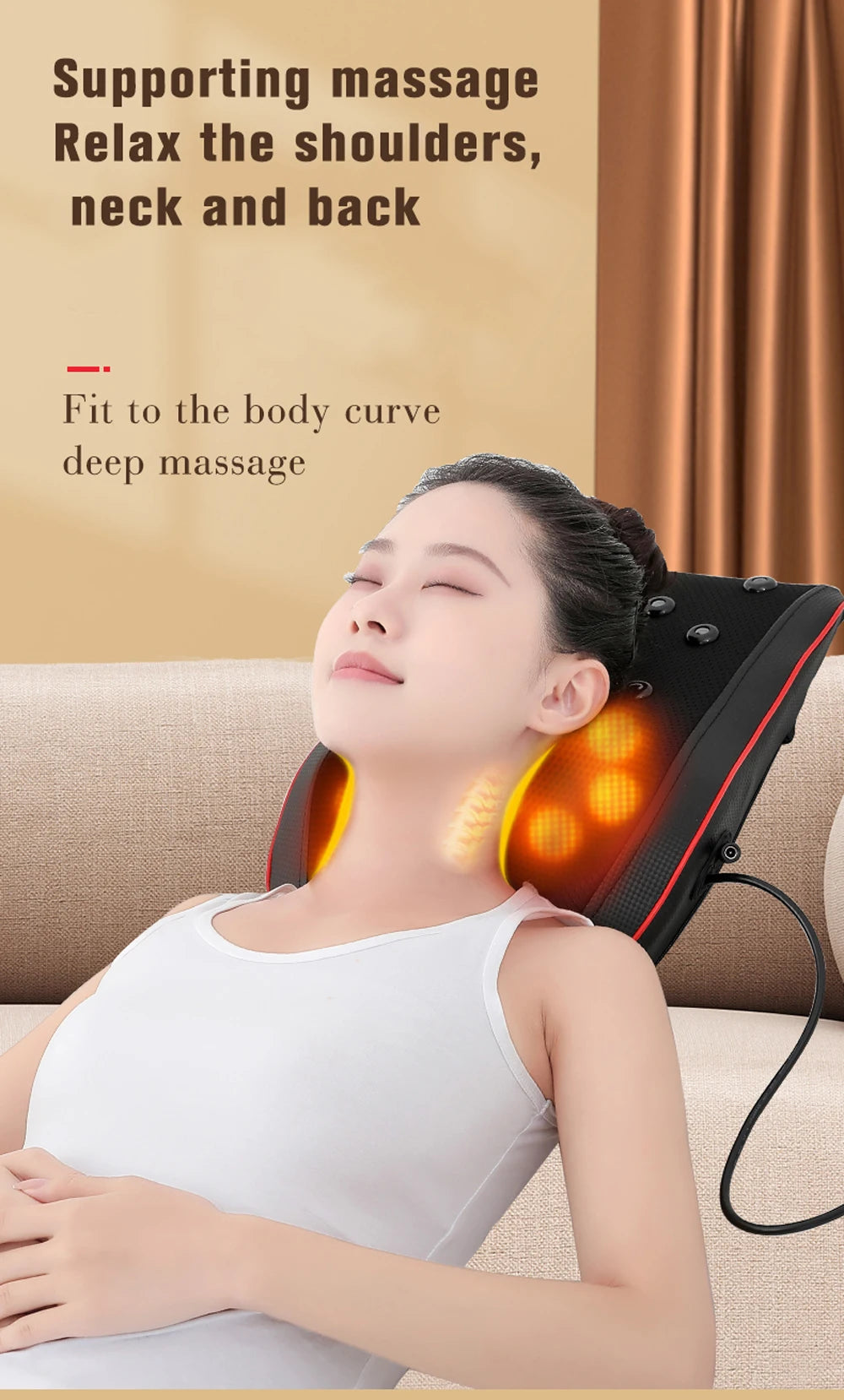 Portable Massager, Waist Massager, Full-body Muscle Relaxer, Car-portable Backrest Vibration Comfort Massager luvshop24