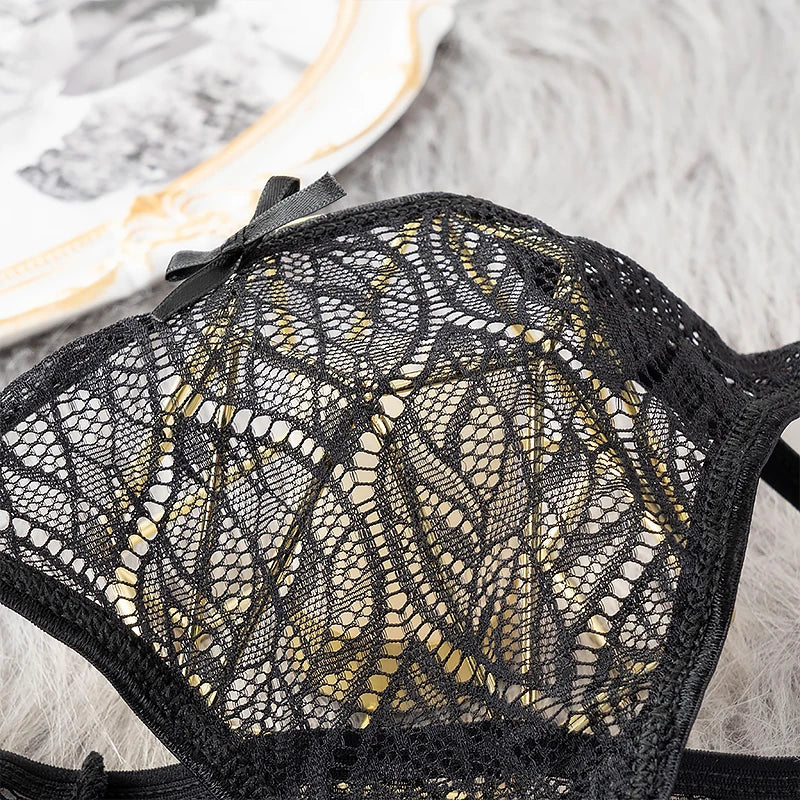 3PCS Low Waist Sexy Lace Panties Hollow Out G-Strings Female Solid Color Thongs Underwear Women Sexy Underpants Intimates luvshop24
