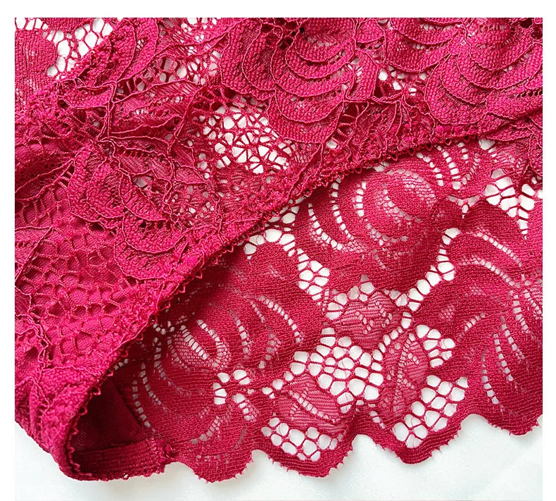 Sexy Lace Underwear Women Ultra-thin Transparent Lace Oversized Panties Female Underwear with Buttocks Low Waist Triangle Bottom luvshop24