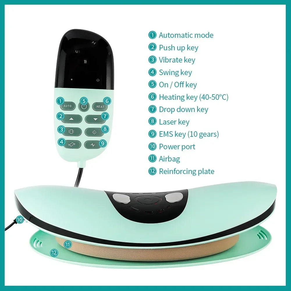 Electric Lumbar Traction Massager Adjustable Vibration Waist Massager Wa ist Spine Support Back Massage Machine Waist masajeador luvshop24