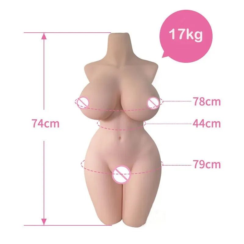 TPE Silicone Testicular Vaginal Double Combination, Half Body, Transgender, Penis, Female Vagina, Anus, Chest, Sexual Experience luvshop24