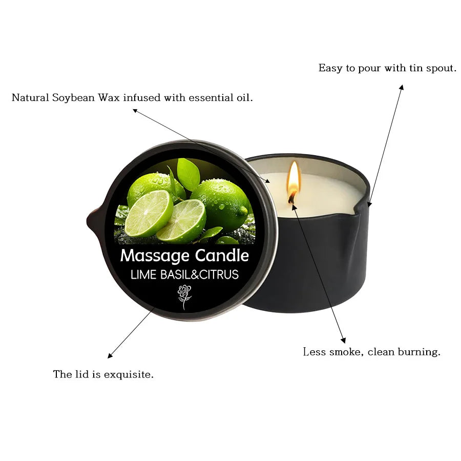 Massage essential oil candle, Soothing and Relaxing Muscles Massage Oil for Massage Ideal Body Oil for Skin Moisturizing luvshop24