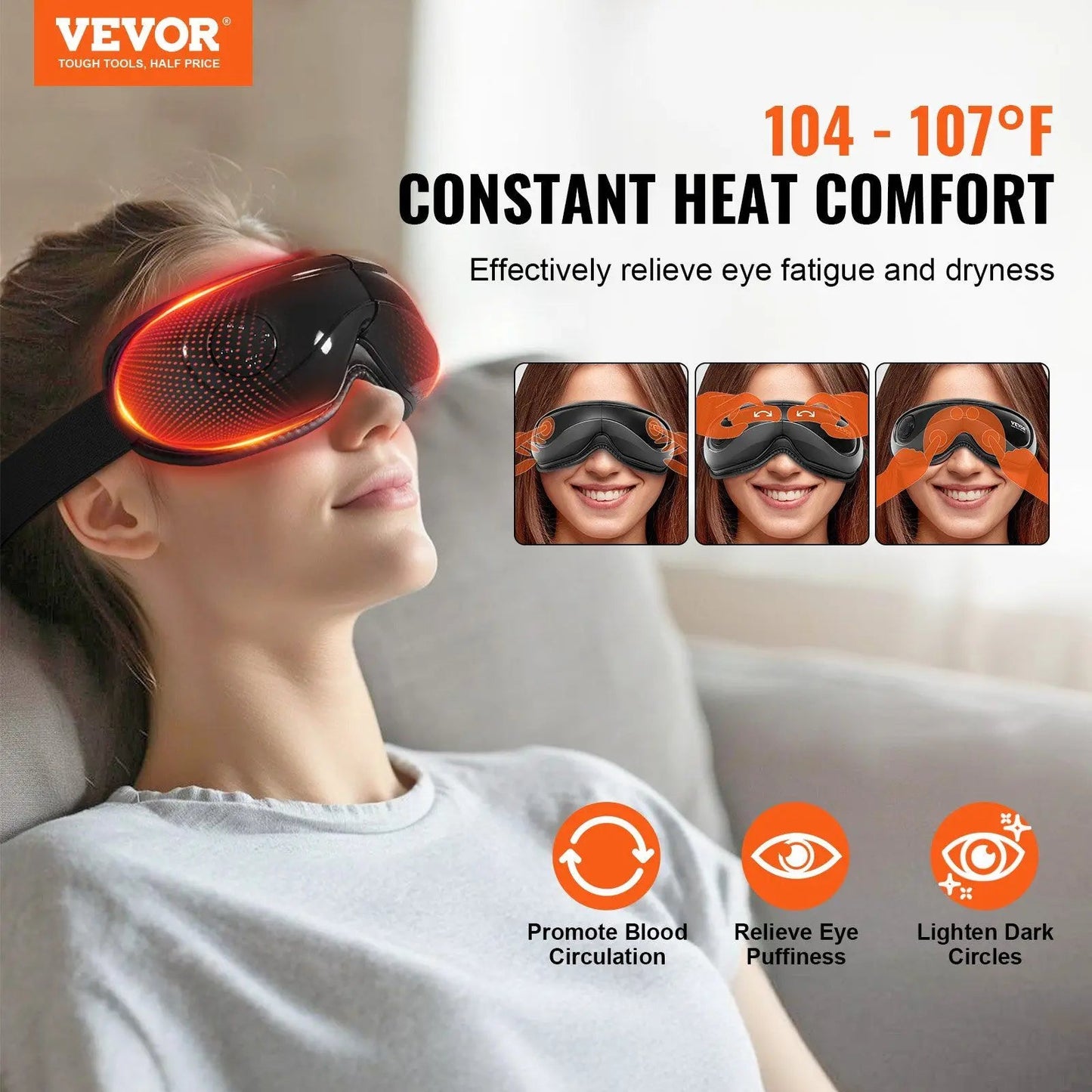 5 Modes Bluetooth Music Eye Massager Device with Heat & Remote for Eye Care luvshop24