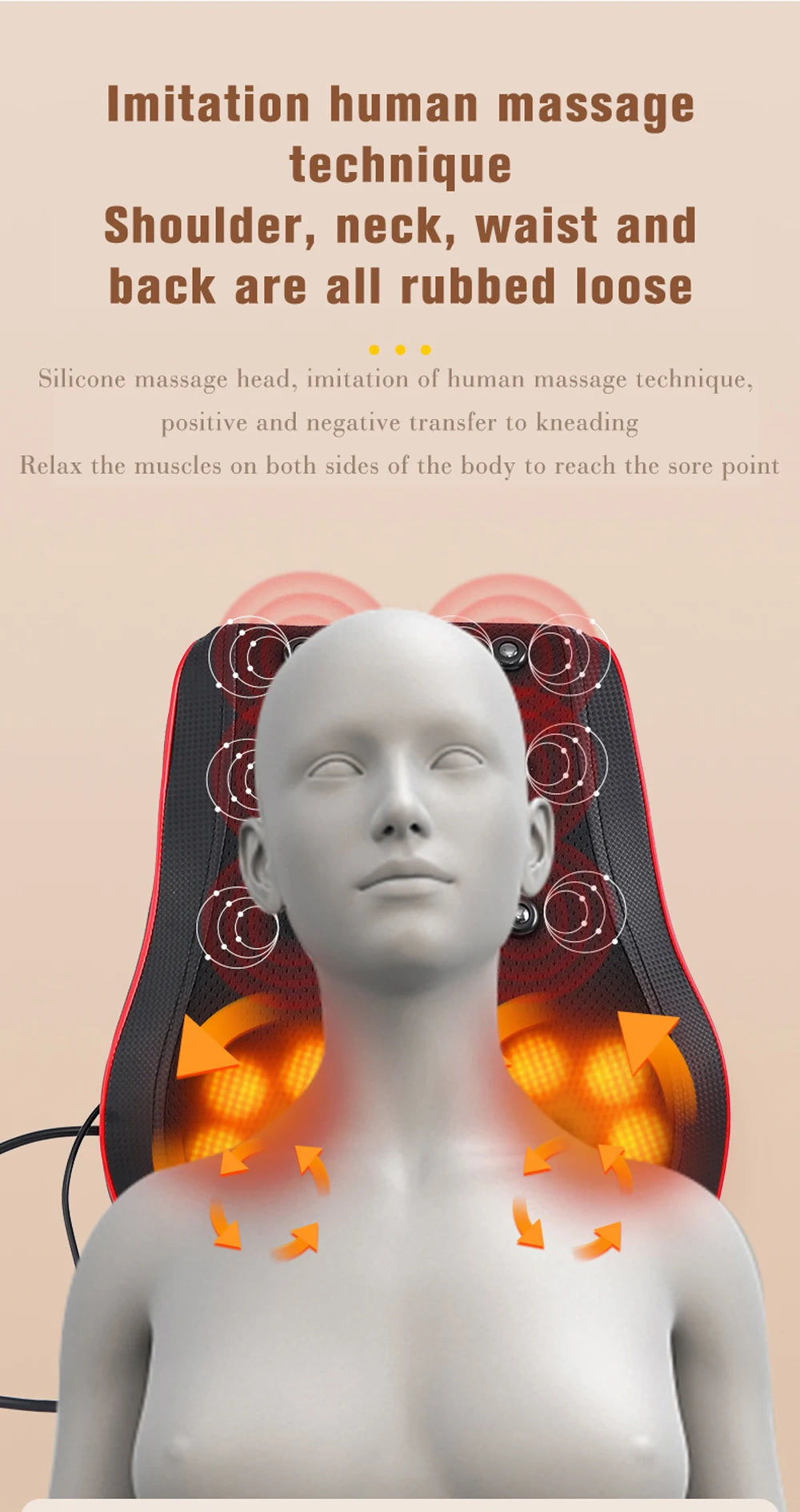 Portable Massager, Waist Massager, Full-body Muscle Relaxer, Car-portable Backrest Vibration Comfort Massager luvshop24