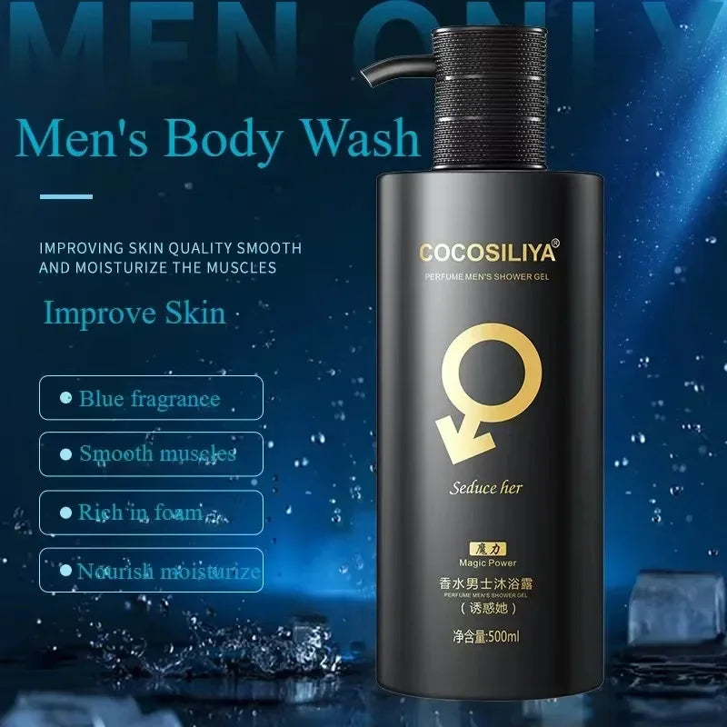 500ML Pheromone Shower Gel,Deep Cleaning Glamour Lure Bath Lotion with Charming Seductive Fragrance,For Man to Attract Woman luvshop24