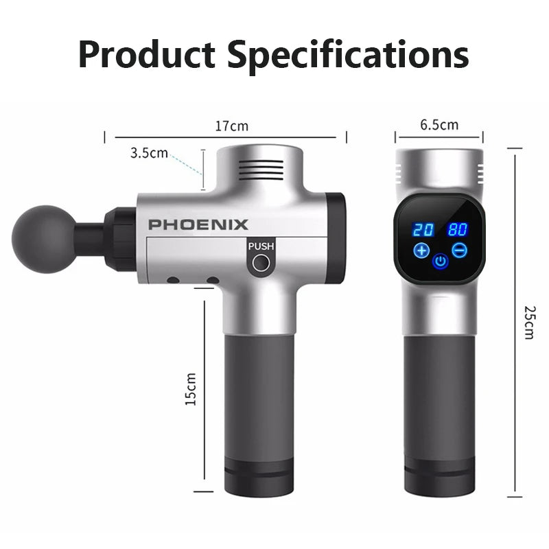 Phoenix A2 Massage Fascia Gun Athlete Vibrating Deep Tissue Strike Four-speed Adjustable Quiet Portable Electric Sports Massager luvshop24