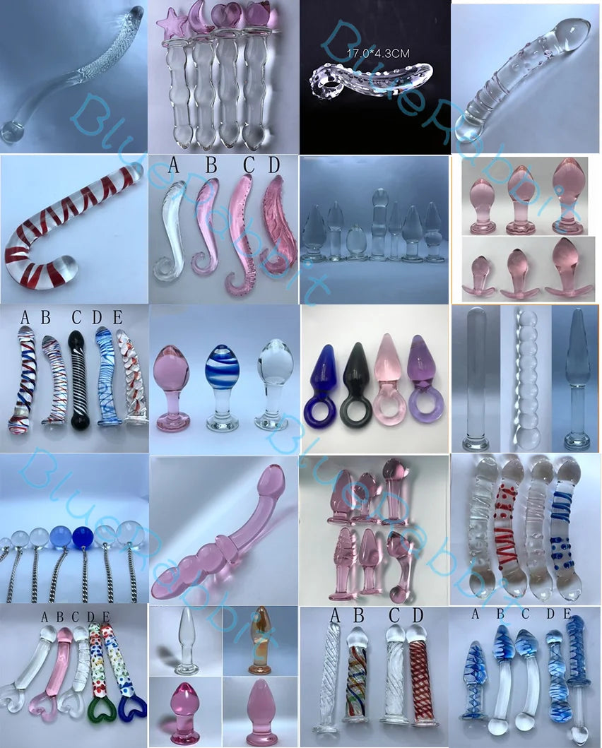 Sea Horse Glass Anal Plugs Wholesale Glass Masturbation Erotic Toys Pink Purple Black Green Blue Crystal Glass Dildos for Women luvshop24