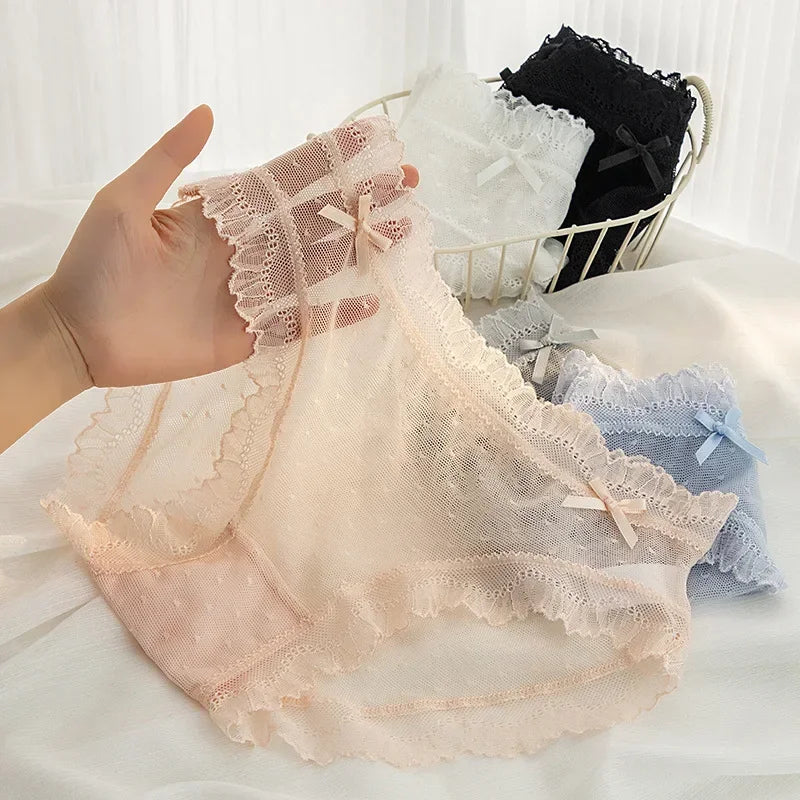 2024 Summer New Lace Sexy Women's Underwear Ultra Thin Breathable Comfortable Traceless Underwear Bragas Трусы 팬티 Белье luvshop24