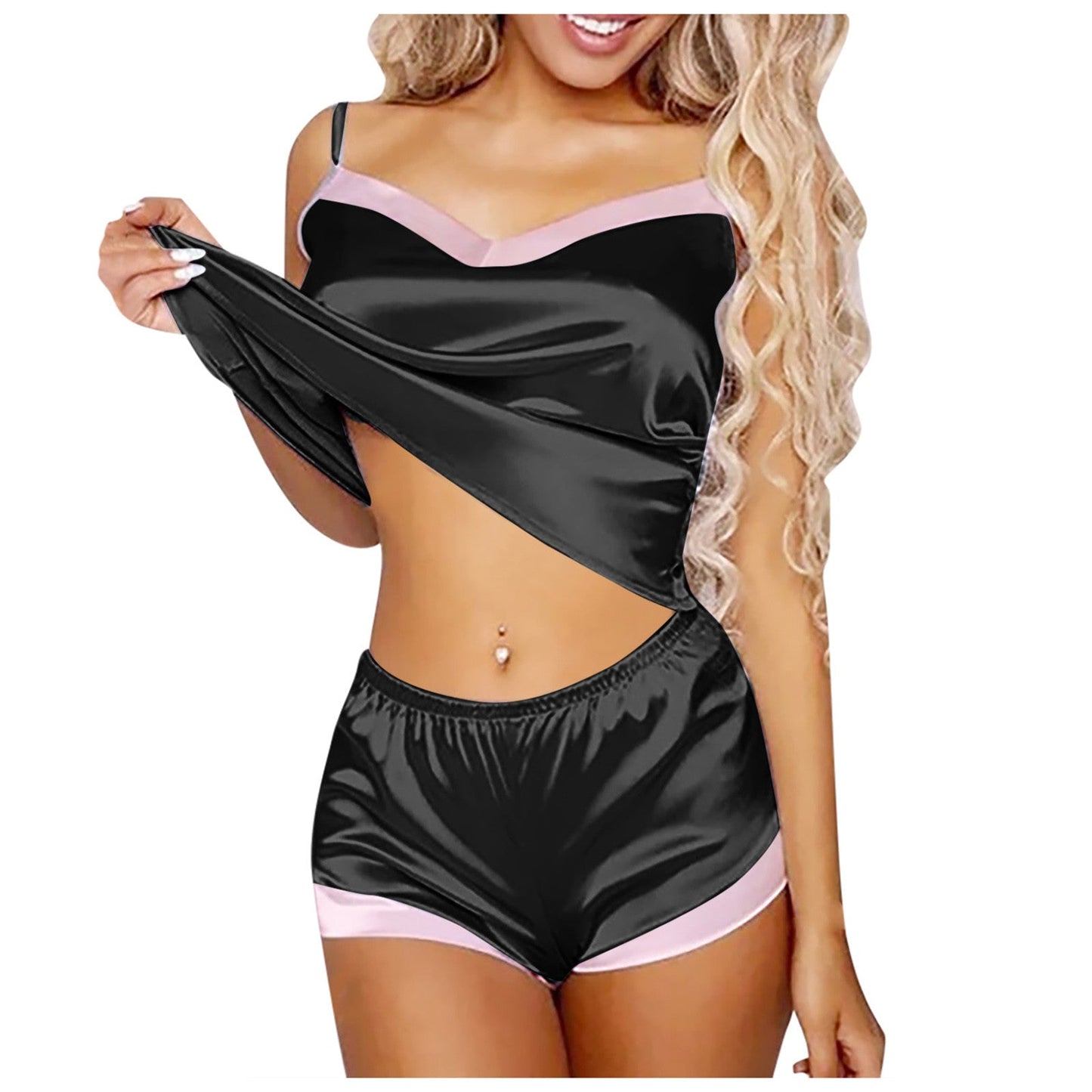Lingerie Set For Women Sexy-lingerie Sleepwear Satin Silk Babydoll Nightwear Pajamas Set Lingerie Set Plus Size Female Underwear luvshop24