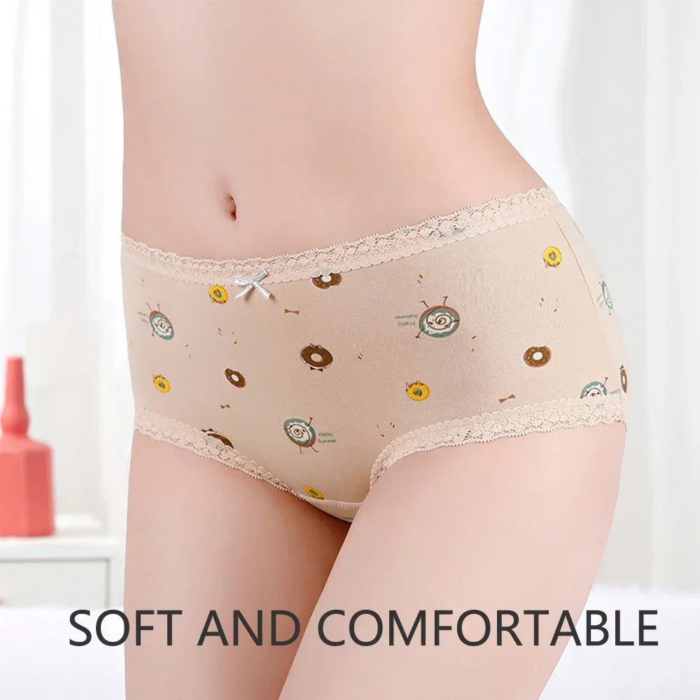 1pc Girls Period Underwear Mid-Rise Cartoon Cotton 3-Layer Leak-proof Incontinence Panties Absorbent Teen Menstrual Briefs S-XL luvshop24