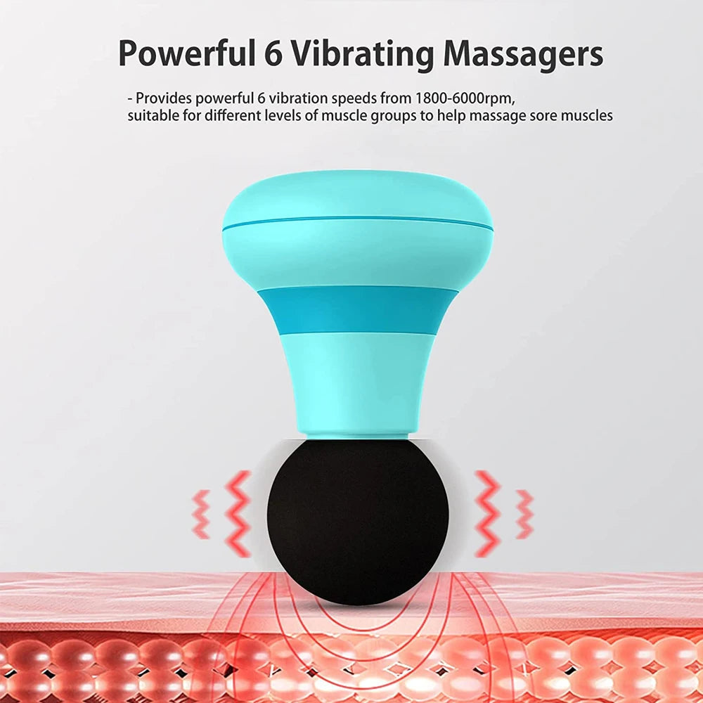 1PCS Mini Electric Handheld Massager Wand,Powerful 6 Speed Vibration Modes,Cordless Handheld & Portable for Shoulder,Neck Body luvshop24