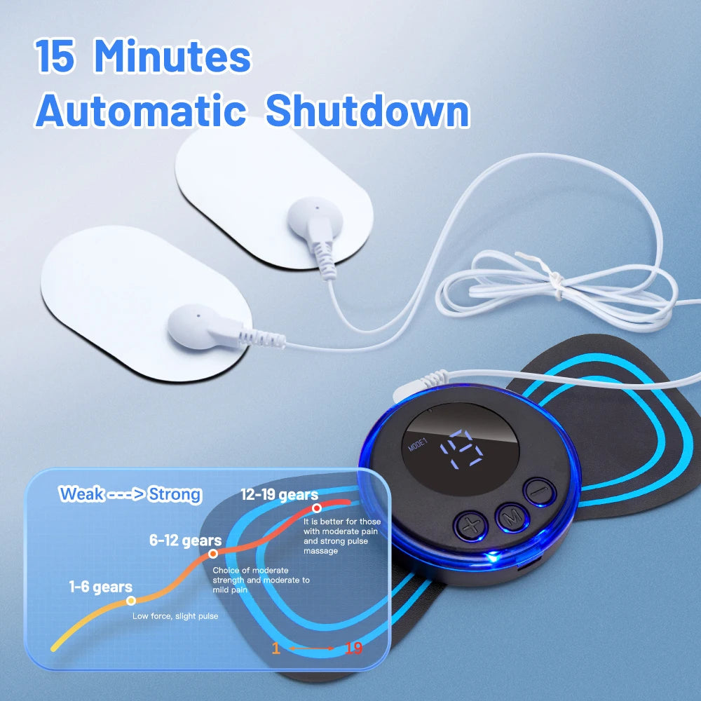 EMS Neck Massager Electric Muscle Stimulator Cervical Sticker Massage Patch Low Frequency Pulse Masajeador Pads Body Pain Relief luvshop24