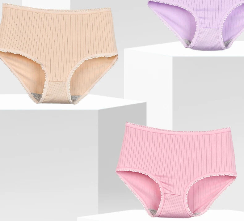 8pcs/lot Women Panties Milk Silk Girls Plus Size Underwear High Waist Briefs Breathable Solid Color Female Lingerie 38-100KG luvshop24