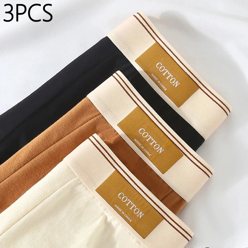 3pcs Men Underwear Cotton BoxerShorts Hombre Panties Man Breathable Underpants Sexy Sports Comfort Male Boxers Size L-4XL luvshop24