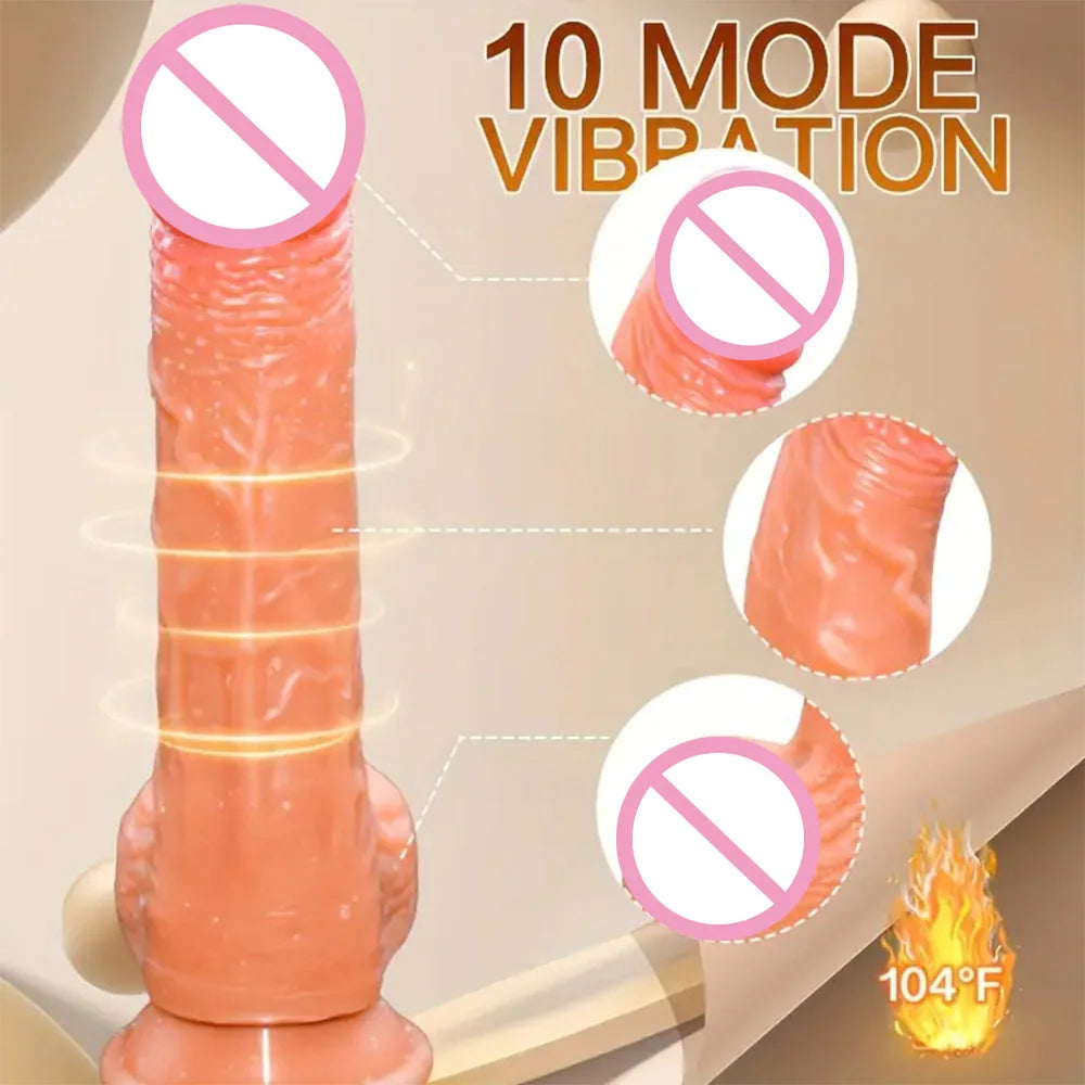 Realistic Dildo Telescopic Vibrator Penis Double Penetration Anal Vagina Masturbation Fake Dick Sex Machine Sex Toys for Women luvshop24