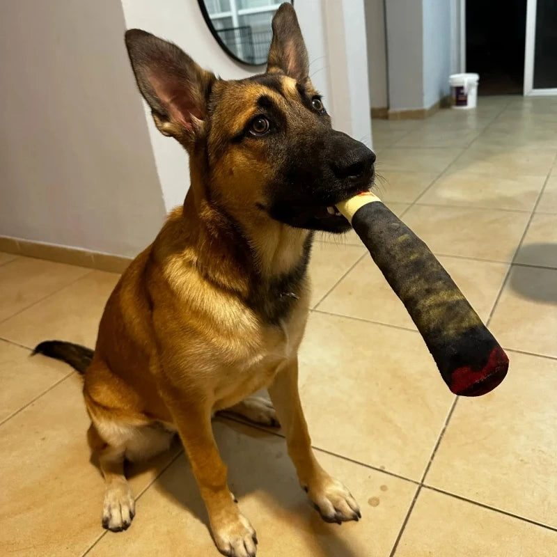 Dog Joint Toys Funny Interactive Dog Cigar Design Plush Squeaky Pet Toys Grinding Teeth Creative Chew Toy For Small Medium Dog luvshop24