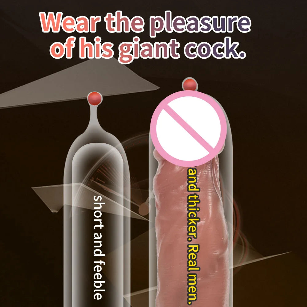 Realistic Penis Extension Cock Sleeve Reusable Penis Enlarger Delay Condoms For Men Dildo Enhancer Couple Flirting Sex Toys luvshop24