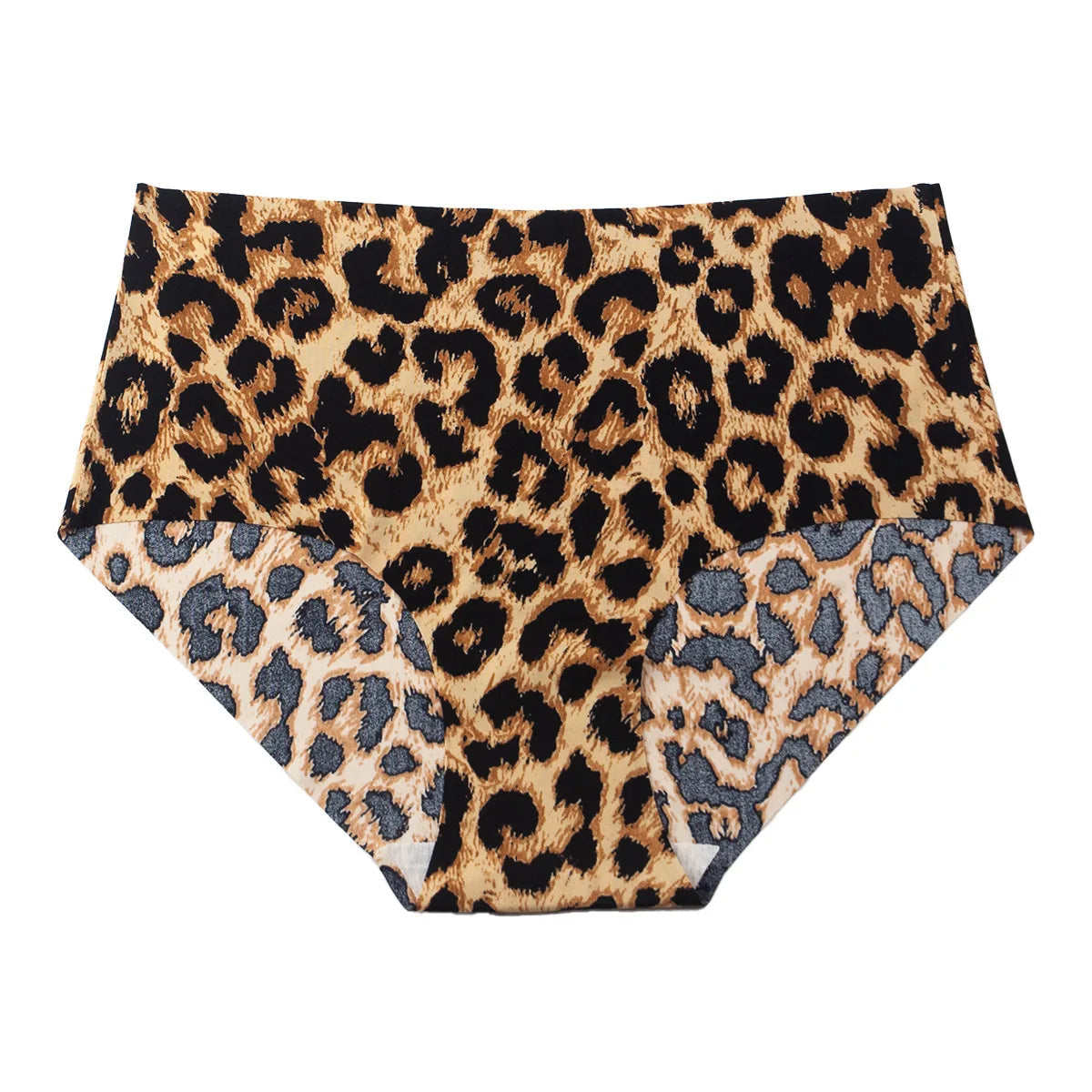 6pcs Women's Seamless Ice Silk Panties Female Mid Waist Plus Size Leopard Print Underwear Girls Fashion Brief Lady Comfort Panty luvshop24