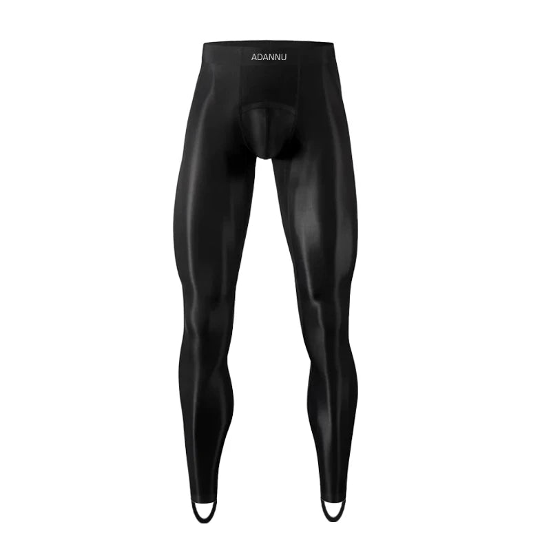 1/2/3PCS Men's Leggings Underwea Thin Sexy Transparent Ice Silk High Stretch Foot Anti Slip Pants Fitness Bottoms Pants AD776 luvshop24