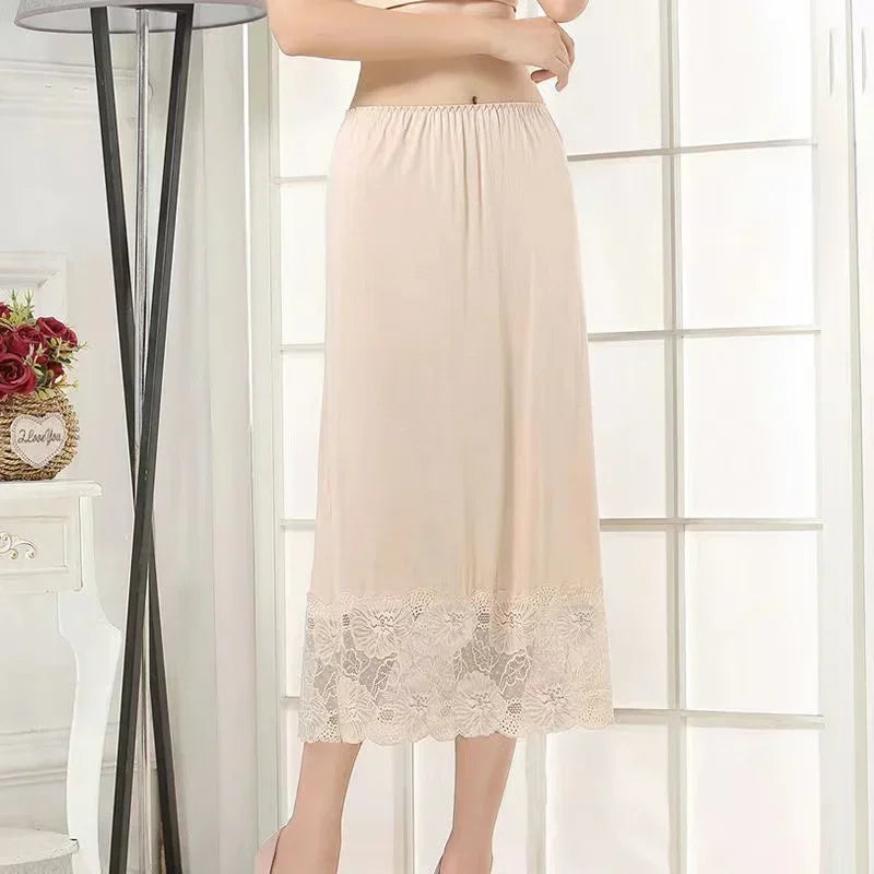 3 Lengths Basic Underskirt Modal Female Half Length Skirt Lace Slip Innerwear Short Skirt Women Half Slip Dress Petticoat luvshop24