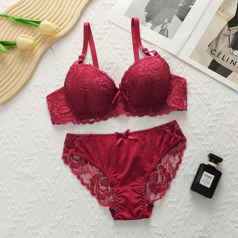 Lace Bras Set For Womens Sexy brs & panty sets Female Lingerie Embroidered 34/75 36/80 38/85 BCD Cup Underwear luvshop24