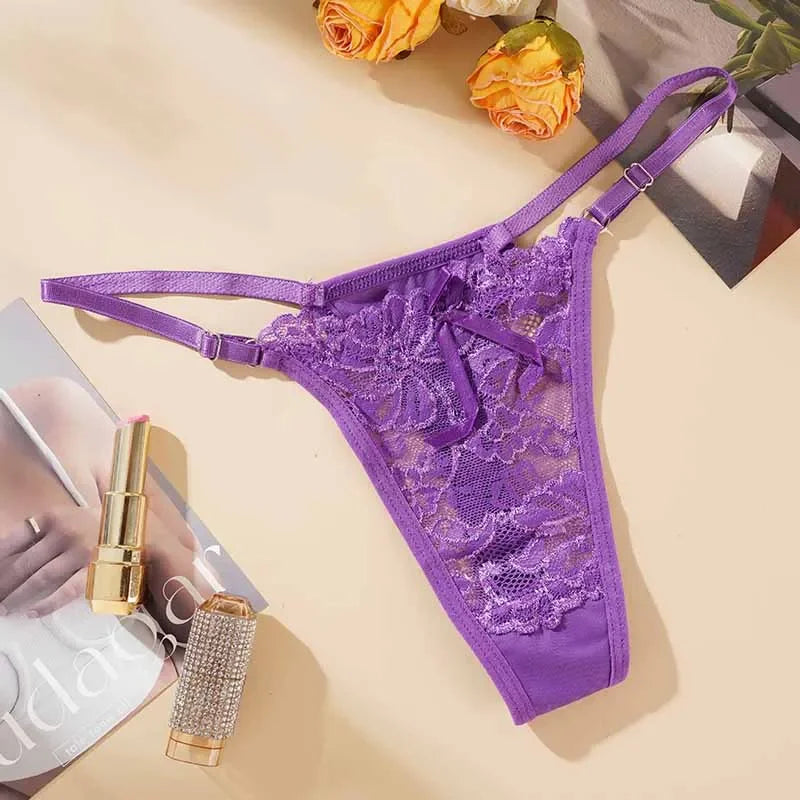 Lace Underwear for Women Low Rise Adjustable Waist Thongs Sexy Perspective G-String Female Breathable Lingerie luvshop24