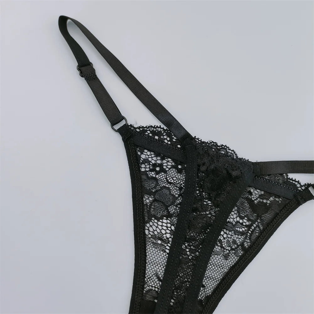 3Pcs Lace Thongs Women Lace Low Waist Panties Sexy Transparent Underwear Fashion Breathable G-string Ladies Intimates Lingerie luvshop24
