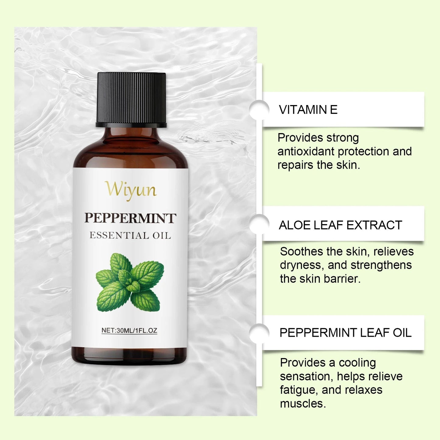 Peppermint Body Massage Oil - Cooling Moisturizing Formula For Skin Care, Lightweight Fast-Absorbing Essential Oil Blend luvshop24