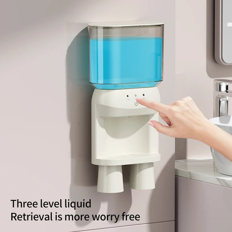 1Pcs Mouthwash Container, Automatic Sensor Mouthwash Machine, No Punching Smart Oral Cleaning, Wall-Mounted Mouthwash Rack, USB Charging with 2 Mouthwash Cups luvshop24