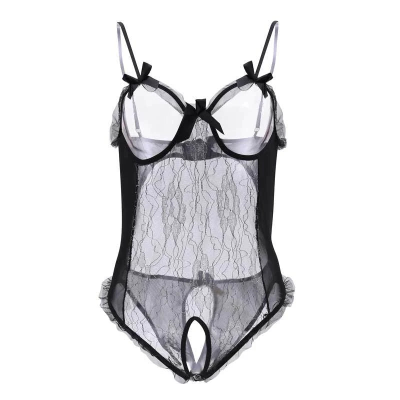 Erotic Lace Teddy Women's Lingerie Bodysuits Push Up Bras Sexy Exotic Clothing Lace Bow Ladies Pajamas Sexy Babydoll Bodysuits luvshop24