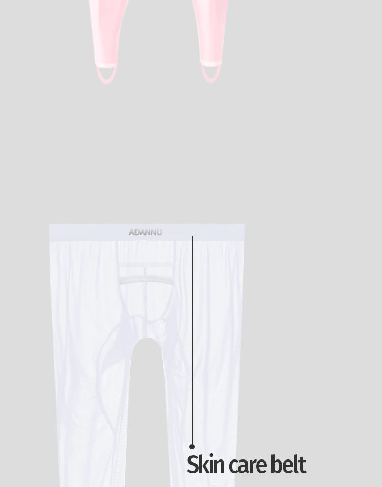 1/2/3PCS Men's Leggings Underwea Thin Sexy Transparent Ice Silk High Stretch Foot Anti Slip Pants Fitness Bottoms Pants AD776 luvshop24